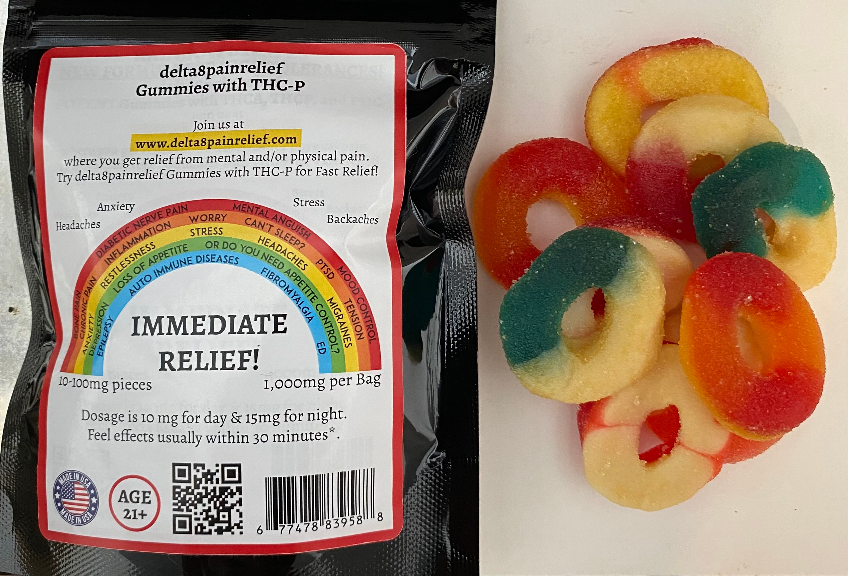 delta 8 painrelief gummies 1000 mg. bag